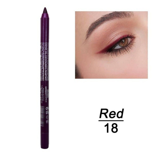 JMT-267274 Versatile Waterproof Eyeliner Pencil in 14 Vibrant Colors - Long-lasting & Easily Removable