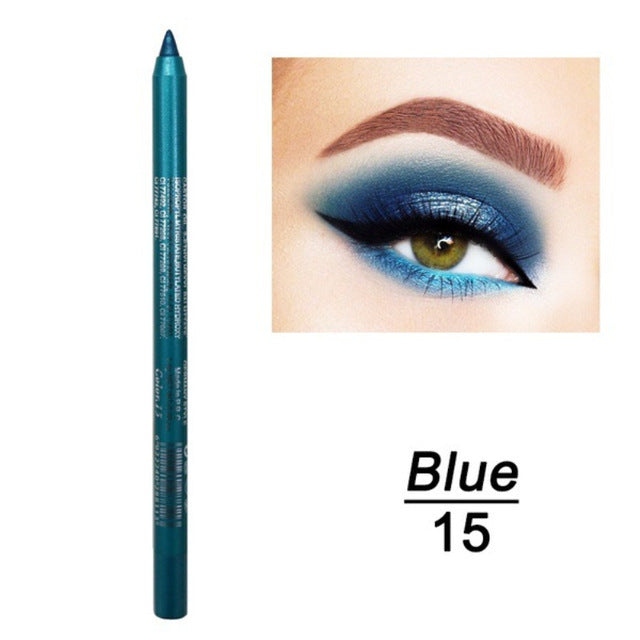 JMT-267274 Versatile Waterproof Eyeliner Pencil in 14 Vibrant Colors - Long-lasting & Easily Removable