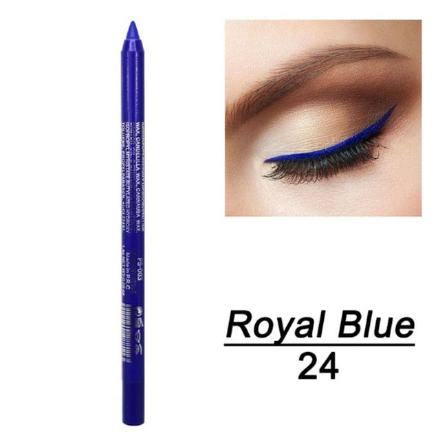 JMT-267274 Versatile Waterproof Eyeliner Pencil in 14 Vibrant Colors - Long-lasting & Easily Removable