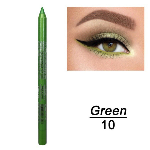 JMT-267274 Versatile Waterproof Eyeliner Pencil in 14 Vibrant Colors - Long-lasting & Easily Removable