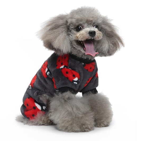 JMT-267466 Cozy Collection Autumn Dog Pajamas - Soft Polyester in Grey Penguin & Ladybird Designs, Sizes S-XL