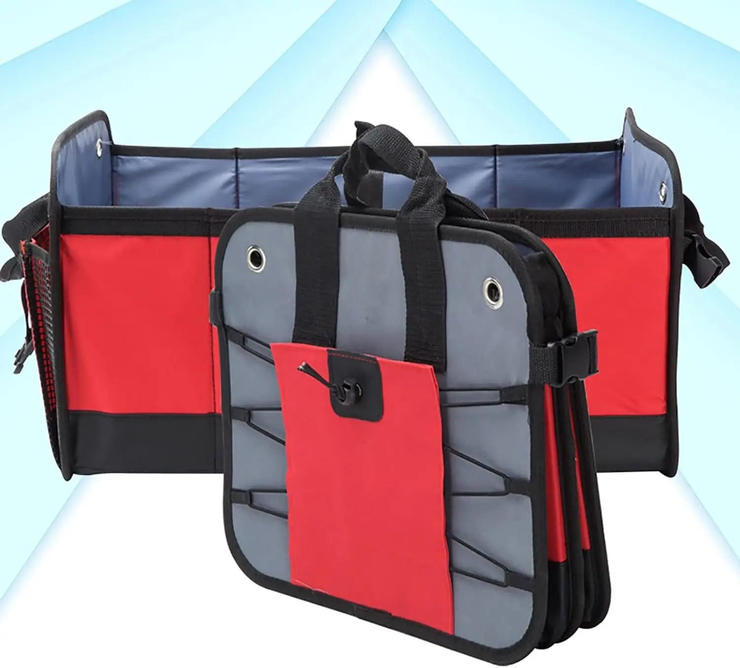 JMT-267466 Heavy Duty Collapsible Auto Trunk Organizer with Side Pockets for Efficient Storage