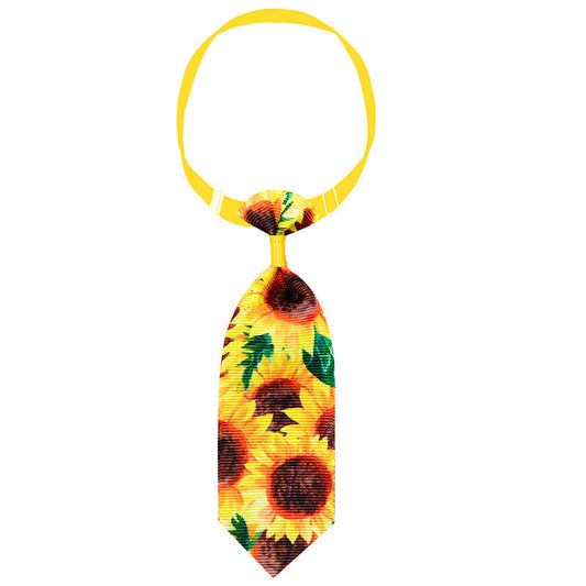 JMT-267658 Sunflower-Themed Pet Tie Collar Decoration in Various Colors and Designs