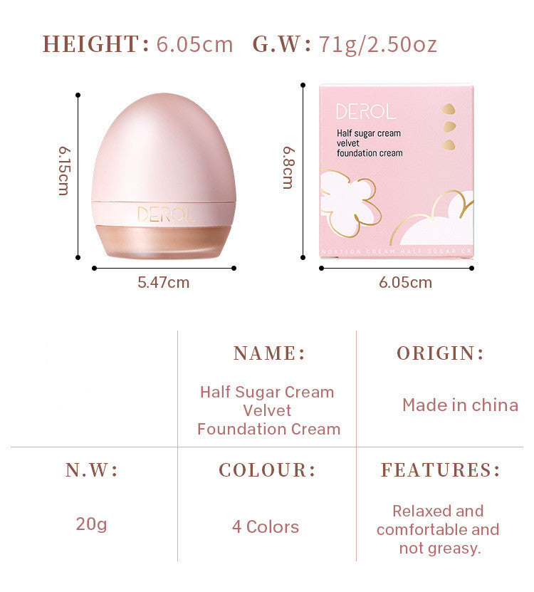 JMT-267978 Lightweight Foundation Concealer Cream with Makeup Sponge - Brightening, Moisturizing Liquid Foundation in 4 Shades