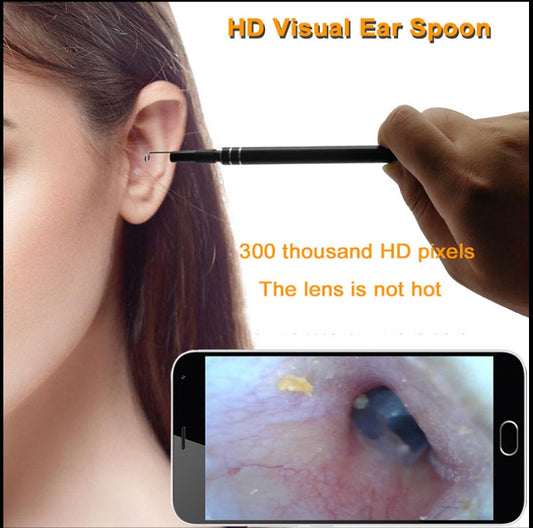 JMT-268234 Ear Canal Cleaning Endoscope with 5.5MM Camera and Ear Spoons - Versatile Inspection Tool for Ear, Throat, Nose, and Scalp