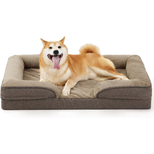 JMT-268298 Orthopedic Dog Sofa with Supportive Egg Crate Foam and Washable Cover in Multiple Sizes and Colors