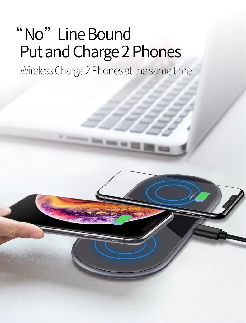 JMT-268682 Aluminum Alloy Wireless Charger with Tempered Glass Cover - 15W Fast Charging