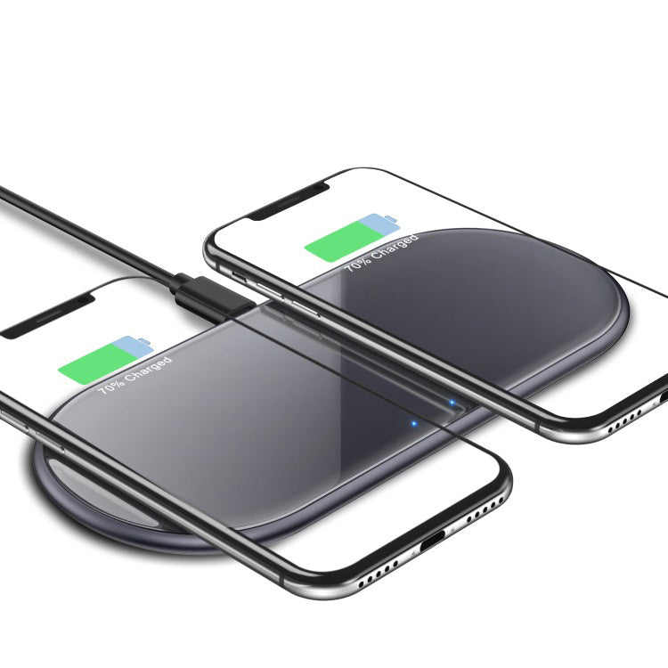 JMT-268682 Aluminum Alloy Wireless Charger with Tempered Glass Cover - 15W Fast Charging