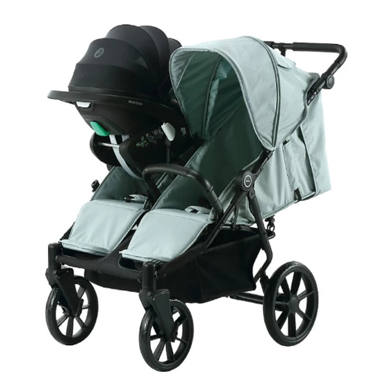 JMT-269130 Terrain Double Stroller for Newborn and Toddler | Compatible with Major Infant Car Seat Brands