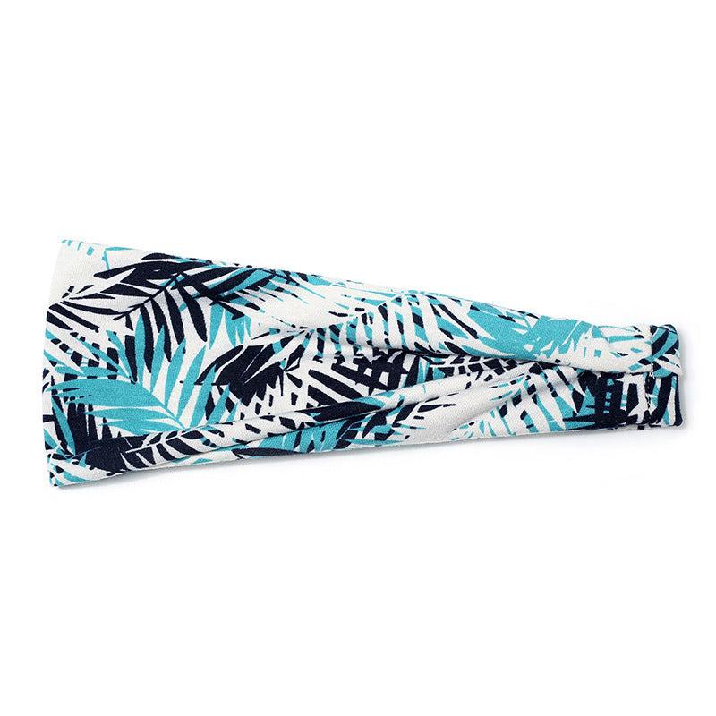 JMT-269514 Floral Printed Sports Headband for Women - Elastic Hair Band for Yoga and Running, Sweat Absorbent Design