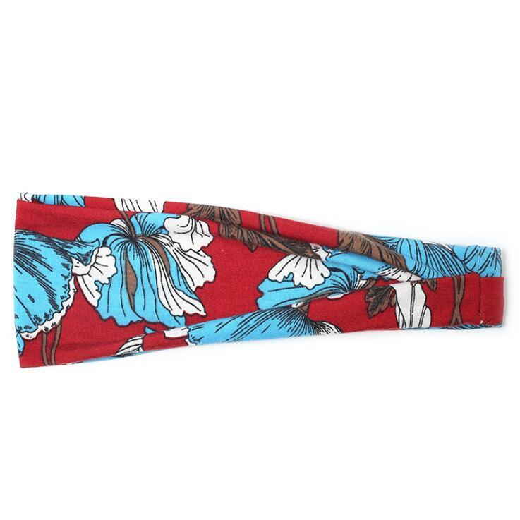 JMT-269514 Floral Printed Sports Headband for Women - Elastic Hair Band for Yoga and Running, Sweat Absorbent Design