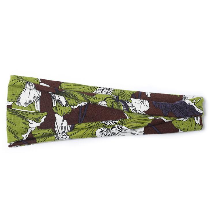 JMT-269514 Floral Printed Sports Headband for Women - Elastic Hair Band for Yoga and Running, Sweat Absorbent Design