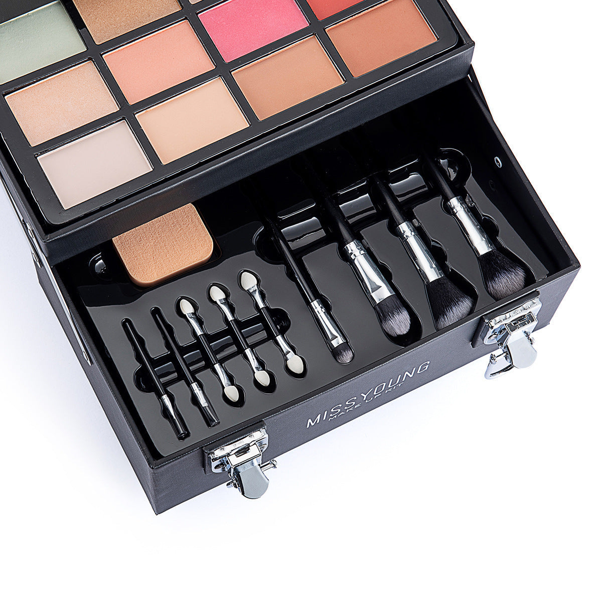 JMT-269578 Comprehensive Eye Shadow and Lip Gloss Cosmetic Set with Blush, Mascara, and Brushes