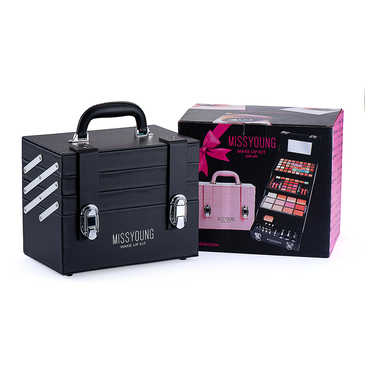 JMT-269578 Comprehensive Eye Shadow and Lip Gloss Cosmetic Set with Blush, Mascara, and Brushes