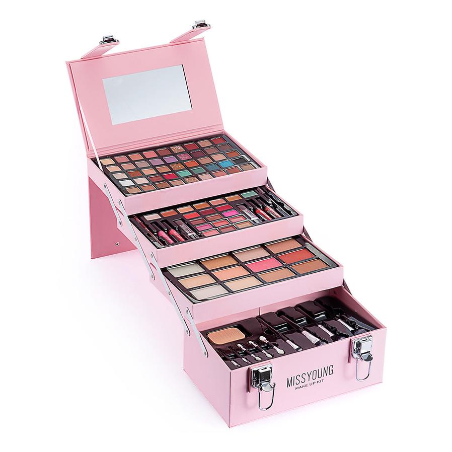 JMT-269578 Comprehensive Eye Shadow and Lip Gloss Cosmetic Set with Blush, Mascara, and Brushes