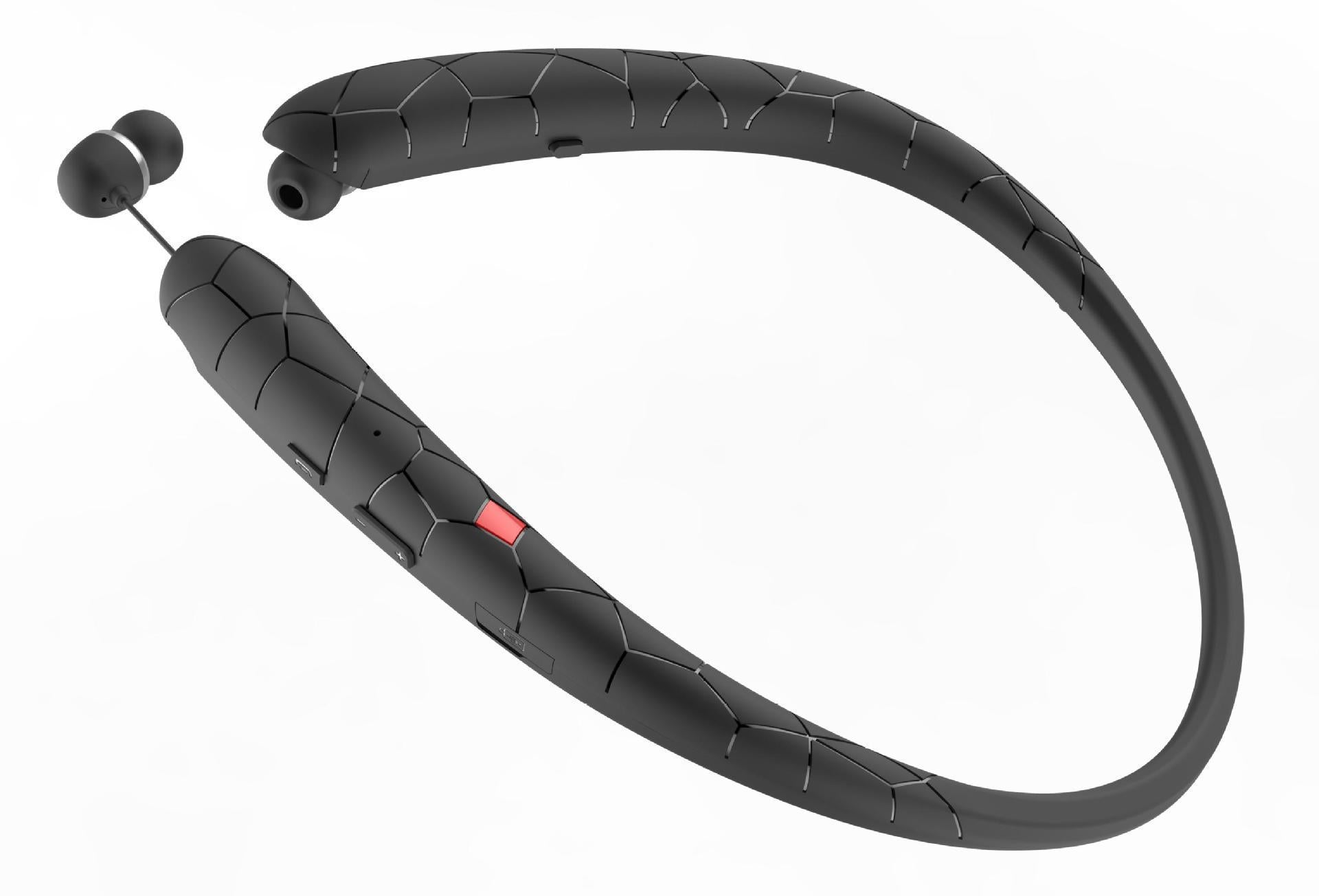 JMT-269642 Wireless Neckband Bluetooth Headphones with Retractable Wire and Noise-Canceling Microphone