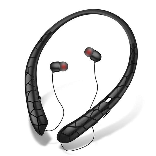 JMT-269642 Wireless Neckband Bluetooth Headphones with Retractable Wire and Noise-Canceling Microphone