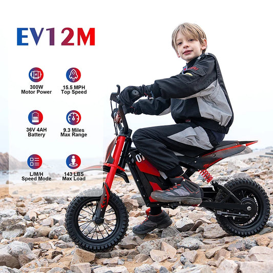 JMT-269898 Electric Dirt Bike for Kids - 36V 300W Strong Aluminum Frame, 250cc Scooter Dirt Bikes , Top Speed 27.9 mph