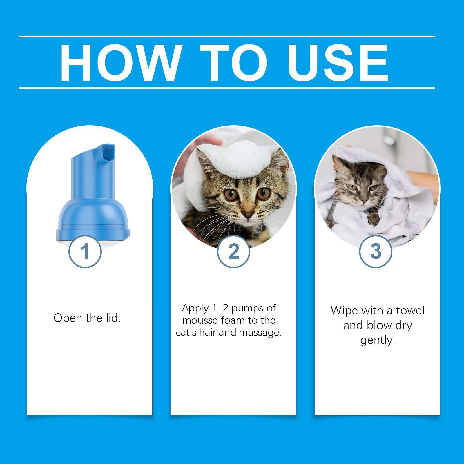 JMT-270218 Gentle Pet Cleaning Foam for Cats - Non-Irritating Mousse Formula
