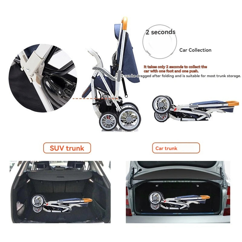 JMT-270282 Lightweight Foldable Compact Stroller for Travel with Luxury Features