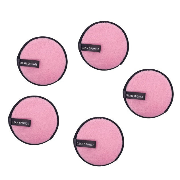 JMT-270282 Magic Water Makeup Remover Puff - Short Hair Round Sponge for Effective Cleansing