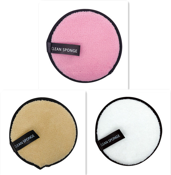 JMT-270282 Magic Water Makeup Remover Puff - Short Hair Round Sponge for Effective Cleansing