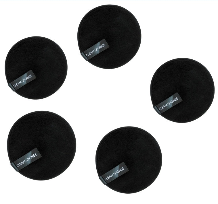 JMT-270282 Magic Water Makeup Remover Puff - Short Hair Round Sponge for Effective Cleansing