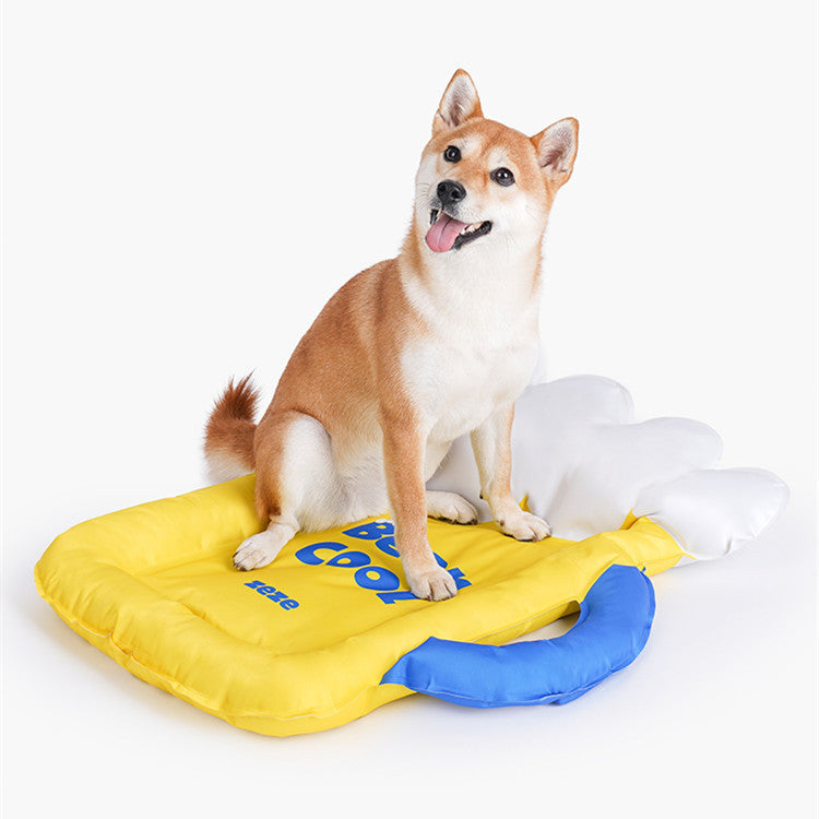 JMT-270602 Cooling Ice Pad for Dogs - Yellow & Blue PVC Pet Sleeping Mat