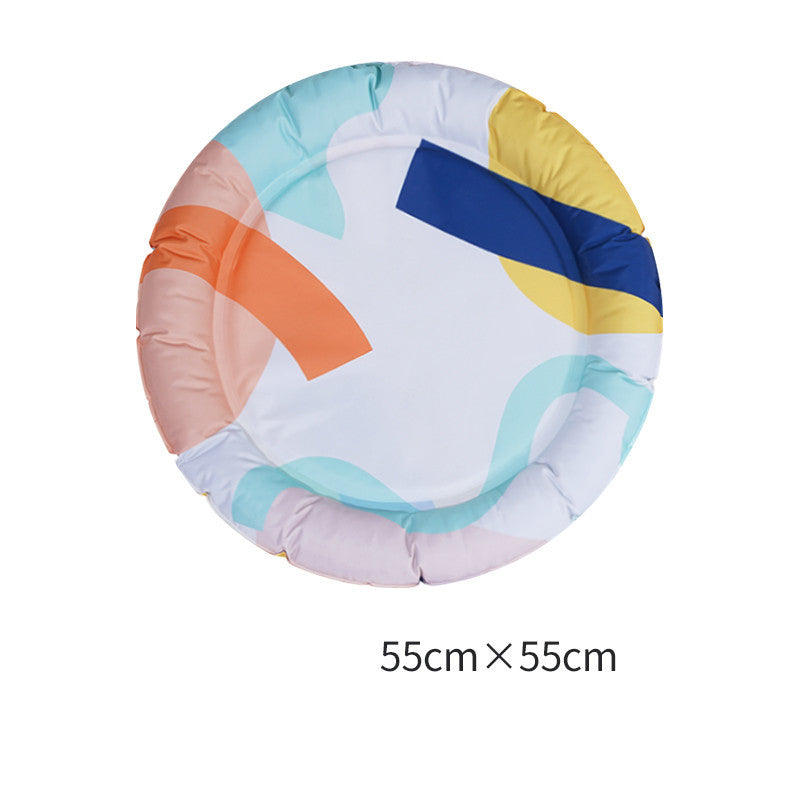 JMT-270602 Cooling Ice Pad for Dogs - Yellow & Blue PVC Pet Sleeping Mat