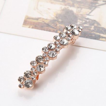 JMT-270666 Korean Style Spring Clip Hair Clip with Pearl Rhinestones – 7cm Long, Chic Side or Tail Accessory