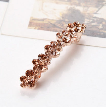 JMT-270666 Korean Style Spring Clip Hair Clip with Pearl Rhinestones – 7cm Long, Chic Side or Tail Accessory