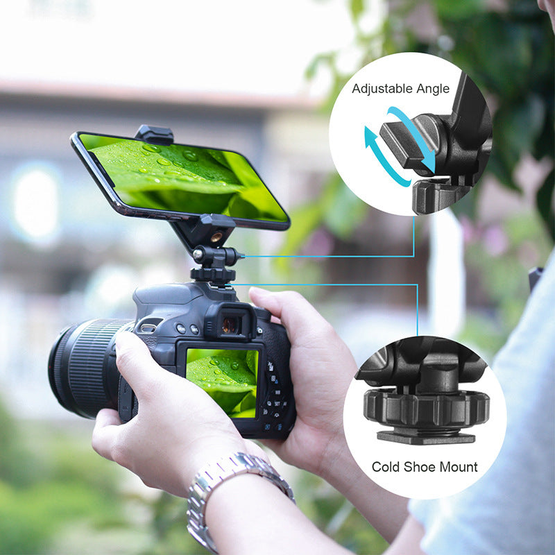 JMT-271306 Adjustable 360-Degree Hot Shoe Mount for Smartphones and Cameras