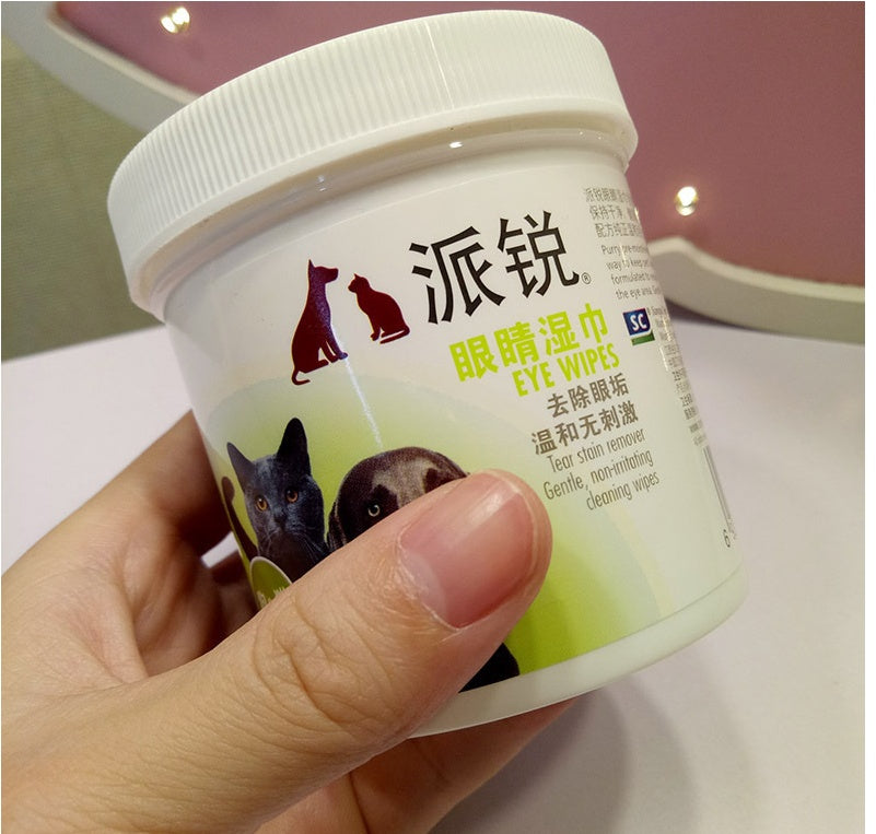 JMT-271370 Gentle Tear Stain Removal Wipes for Pets, 100 Natural Cotton Cleaning Towels