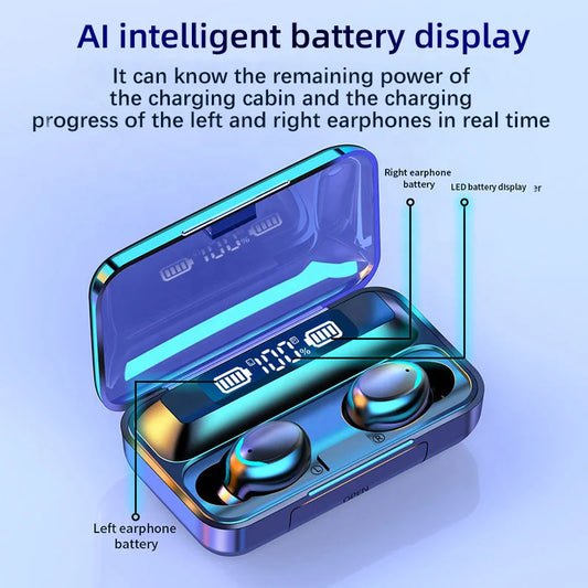 JMT-271626 F9-5 TWS Stereo Waterproof Earbuds with 9D High Fidelity Sound and TFT Display