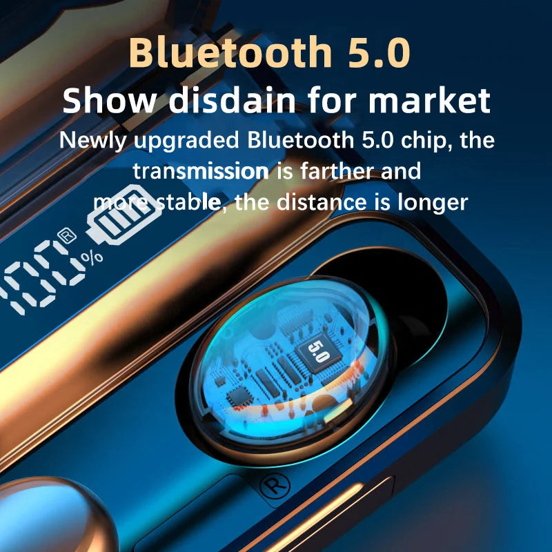 JMT-271626 F9-5 TWS Stereo Waterproof Earbuds with 9D High Fidelity Sound and TFT Display