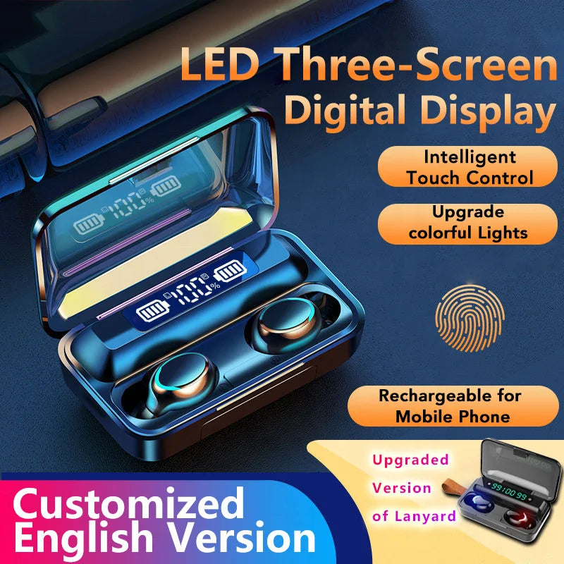 JMT-271626 F9-5 TWS Stereo Waterproof Earbuds with 9D High Fidelity Sound and TFT Display