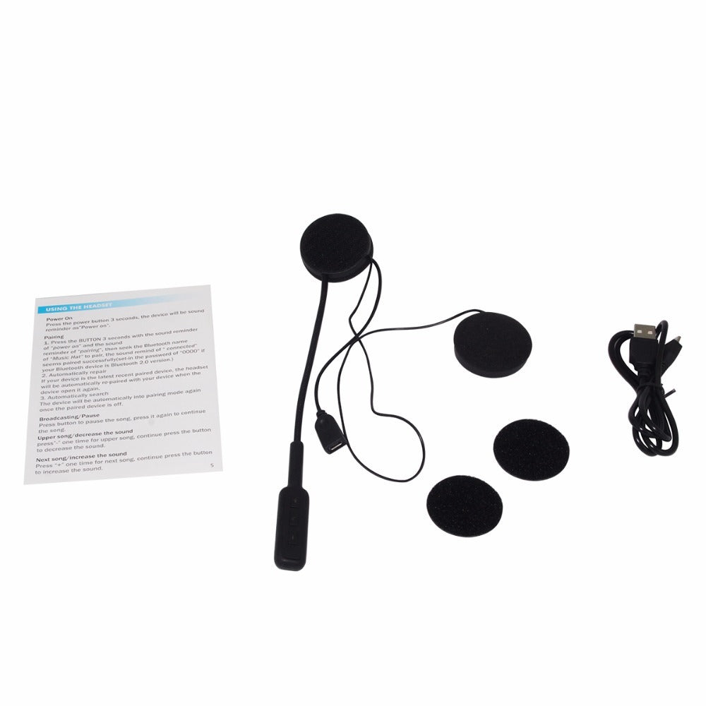 JMT-271946 Bluetooth Motorcycle Helmet Headset with Hands-free Microphone and Music Streaming