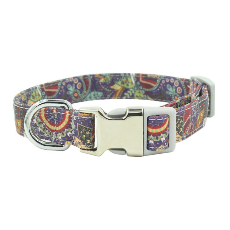 JMT-271946 Comfortable Polyester Flower Pattern Cat Collar with Adjustable Sizing Options