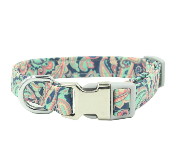 JMT-271946 Comfortable Polyester Flower Pattern Cat Collar with Adjustable Sizing Options