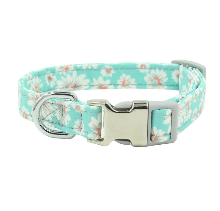 JMT-271946 Comfortable Polyester Flower Pattern Cat Collar with Adjustable Sizing Options