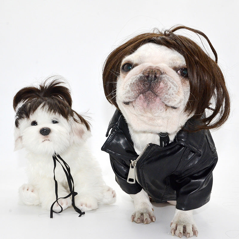 JMT-272074 Cosplay Tool Wig for Dogs - Free Size Polyester Material, 45g Weight, 15x25cm Packing Size