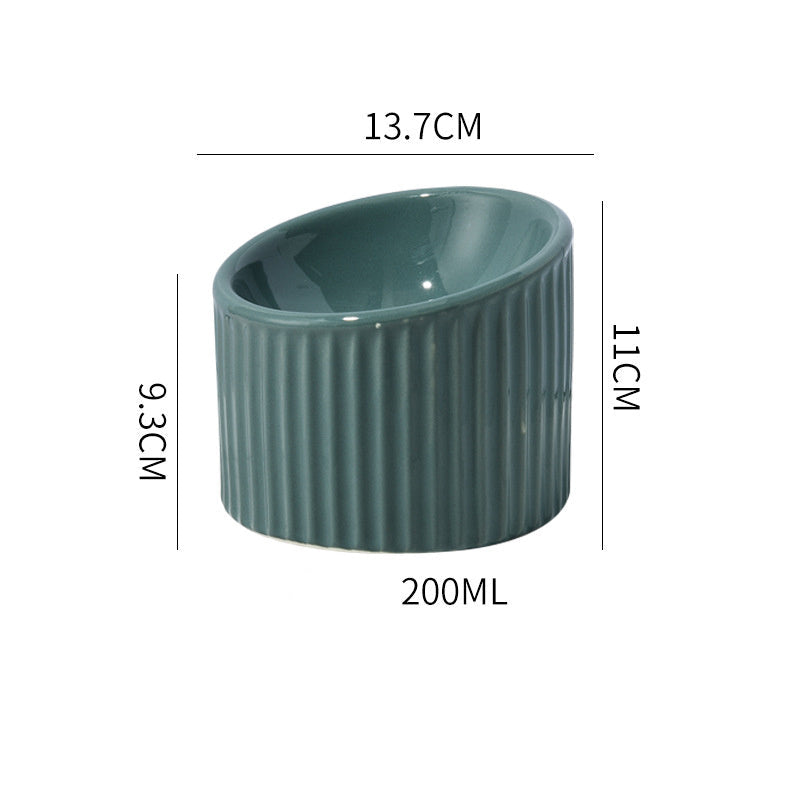 JMT-272266 Elevated Ceramic Cat Bowl Set - Whisker-Friendly, Anti-Vomit Design for Food and Water, Ideal forIndoor Cats and Puppies