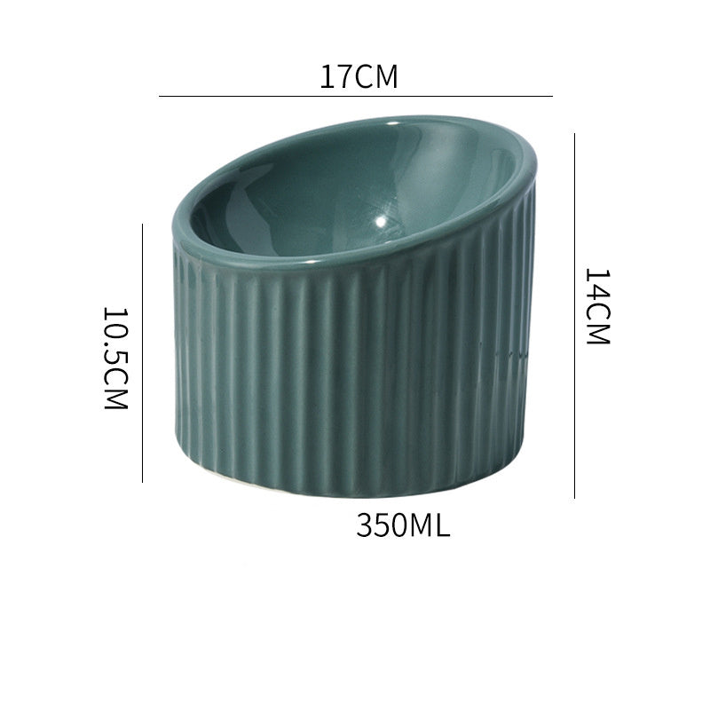 JMT-272266 Elevated Ceramic Cat Bowl Set - Whisker-Friendly, Anti-Vomit Design for Food and Water, Ideal forIndoor Cats and Puppies