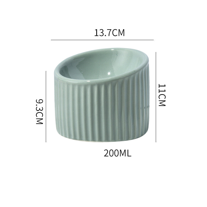 JMT-272266 Elevated Ceramic Cat Bowl Set - Whisker-Friendly, Anti-Vomit Design for Food and Water, Ideal forIndoor Cats and Puppies