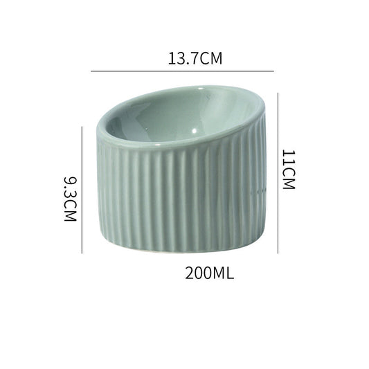 JMT-272266 Elevated Ceramic Cat Bowl Set - Whisker-Friendly, Anti-Vomit Design for Food and Water, Ideal forIndoor Cats and Puppies