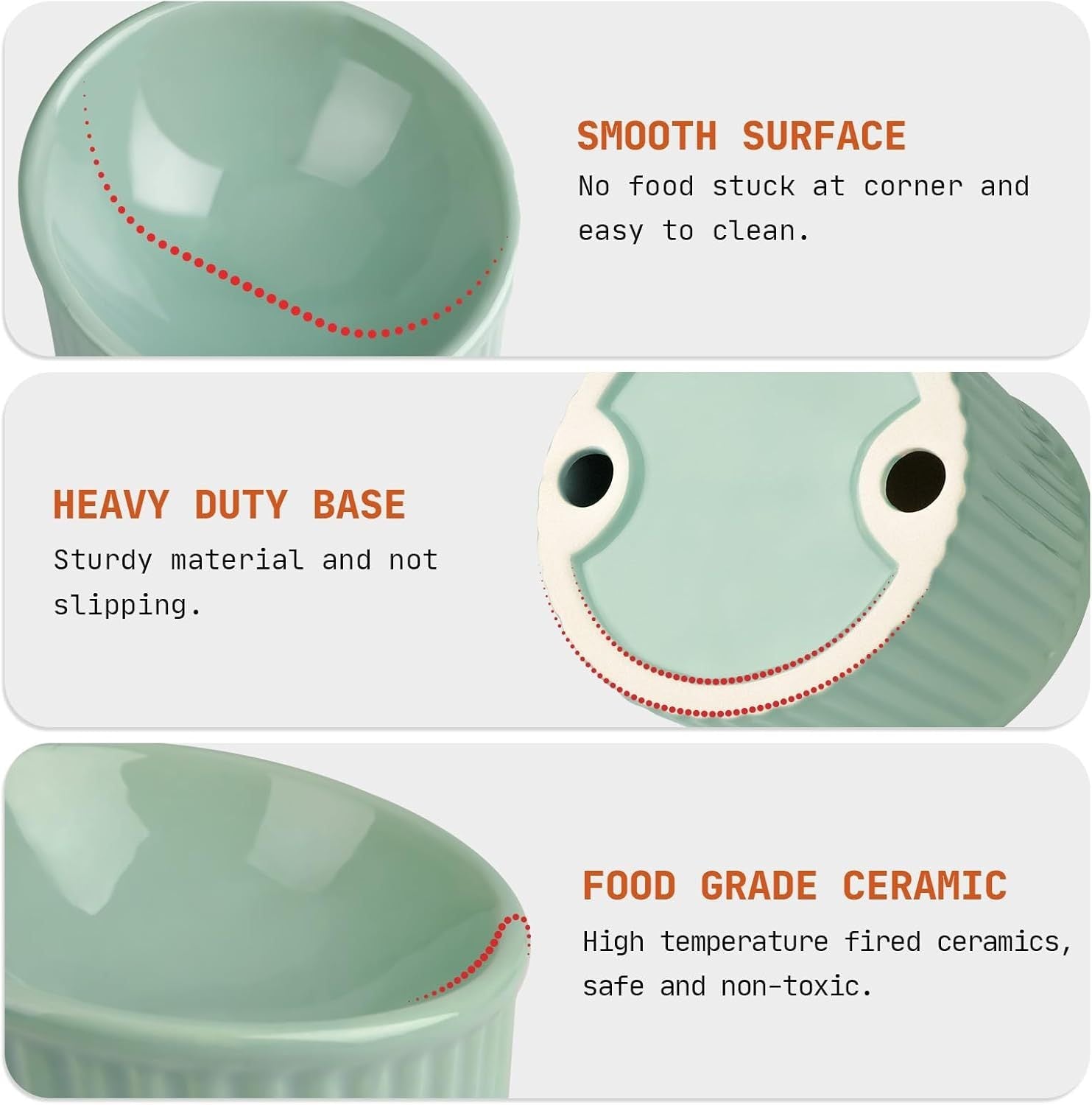 JMT-272266 Elevated Ceramic Cat Bowl Set - Whisker-Friendly, Anti-Vomit Design for Food and Water, Ideal forIndoor Cats and Puppies