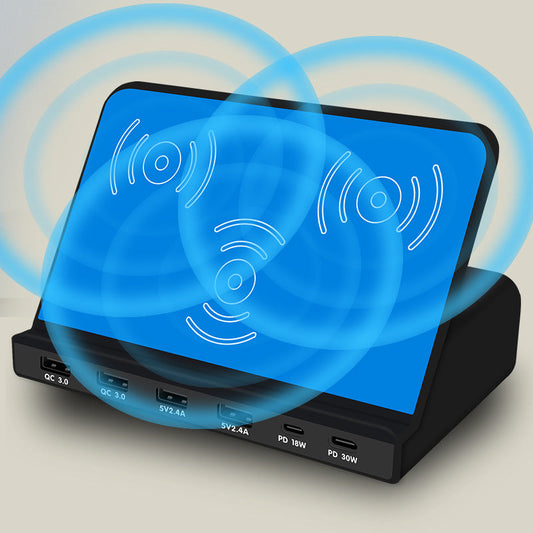 JMT-272266 Smartphone Wireless Charging Socket Bracket with USB Interface - Available in Blue for Multiple Standards