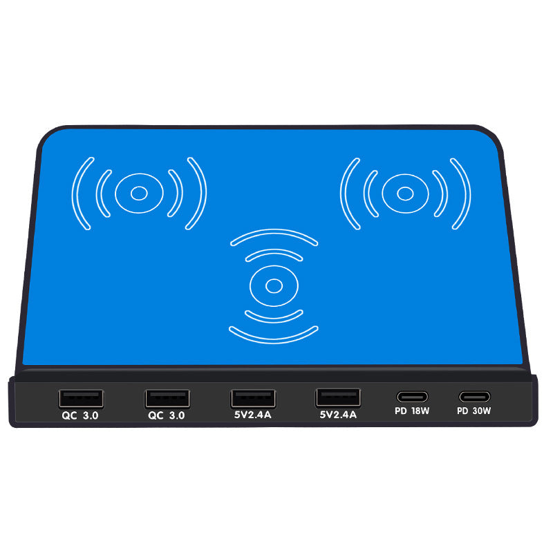 JMT-272266 Smartphone Wireless Charging Socket Bracket with USB Interface - Available in Blue for Multiple Standards