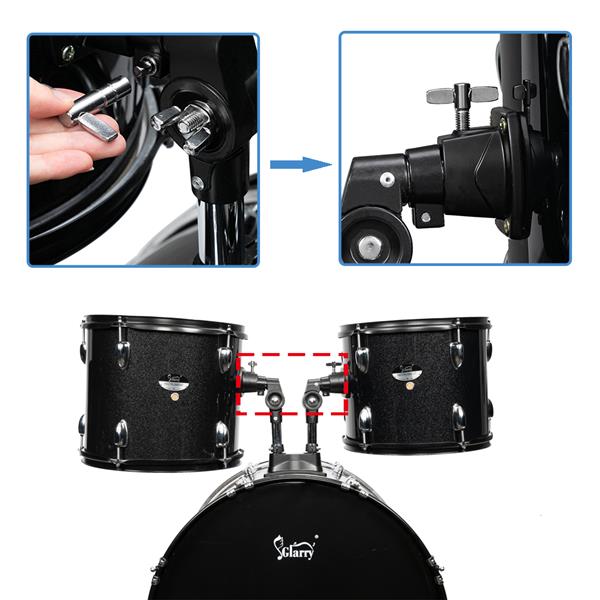 JMT-272330 22in Double-layer Oil Skin Drum with Five Drums and Black Frame