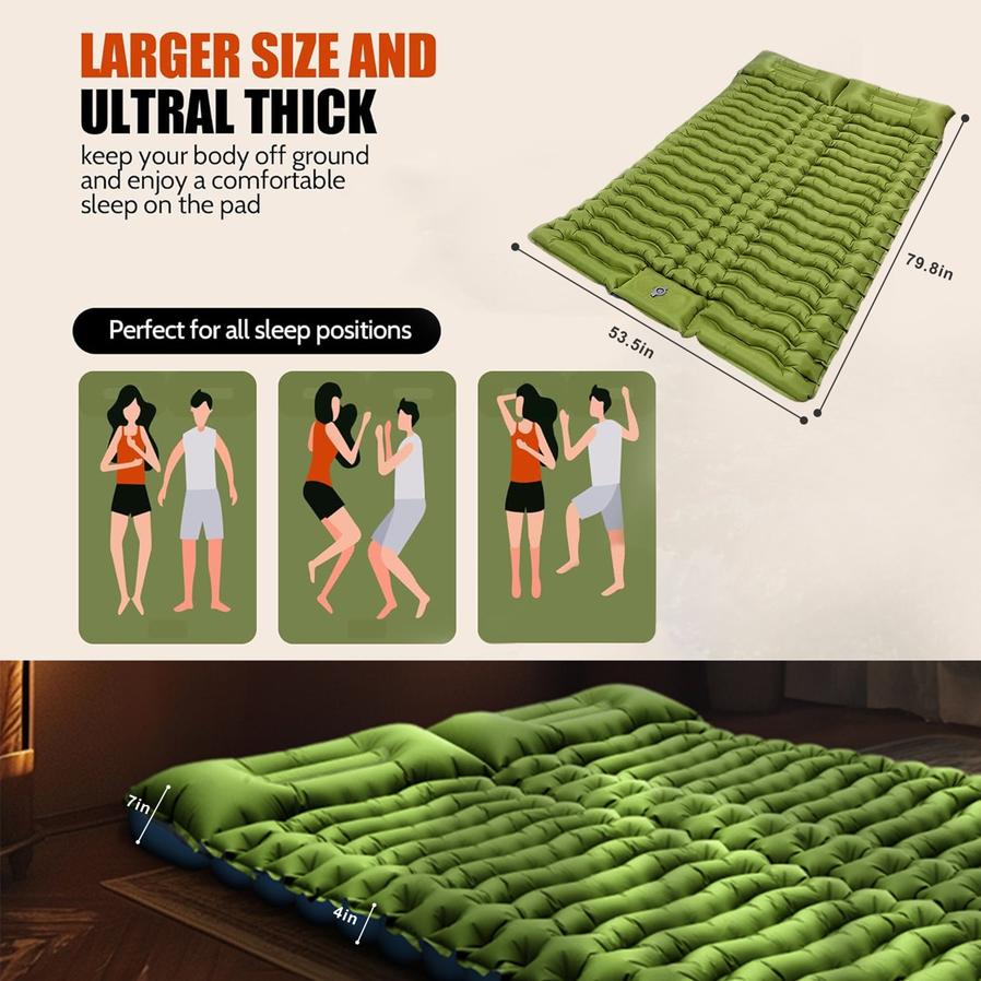 JMT-272330 Double Self-Inflating Camping Mattress - Convenient and Comfortable Outdoor Sleep Solution